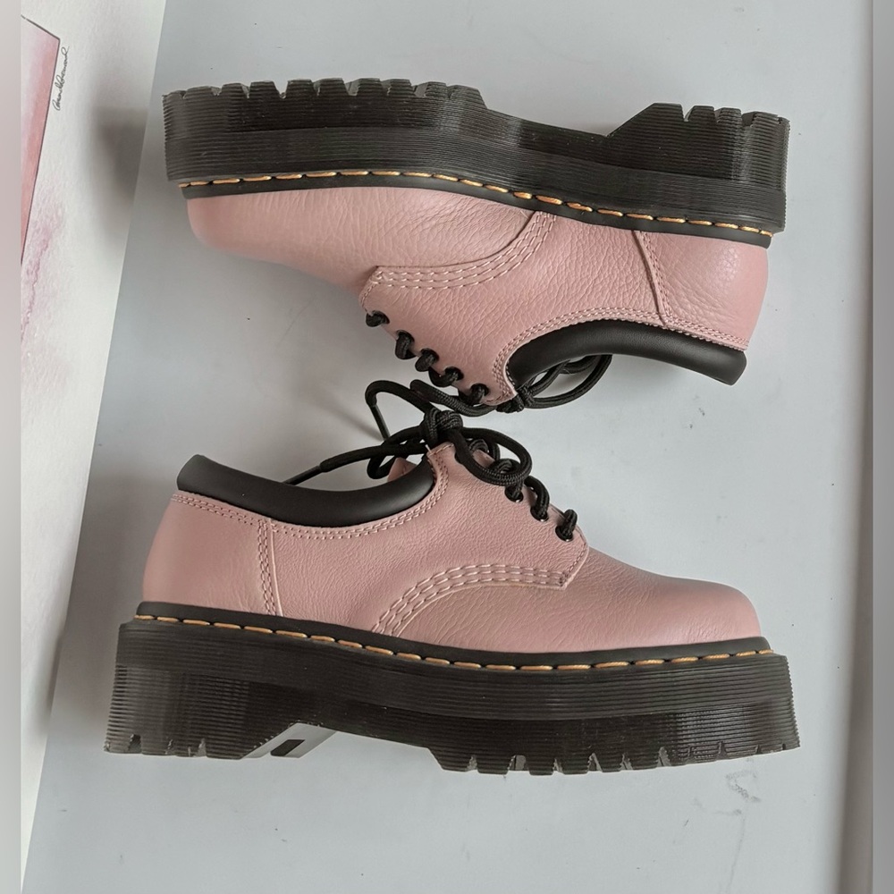 Dr. Martens 8053 Quad 2” Platform Leather Oxford shoes in Pink Color Size 6 NWOB - Picture 7 of 13